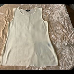 Misook Classic White Knit Tank Top - Medium